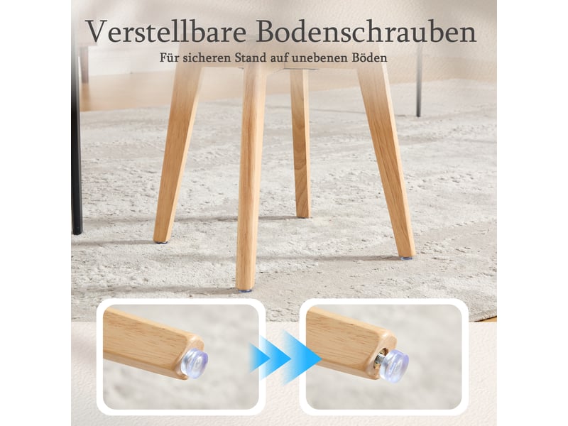  Fauteuil de salon - ensemble de 2 chaises pivotantes à 360°, chaises de cuisine de style moderne du milieu du siècle, kaki  - Conforama D