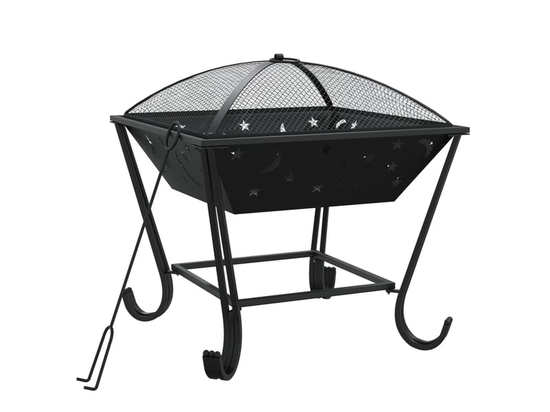  Brasero exterieur, foyer camping avec tisonnier 50 cm xxl acier shl94898  - Conforama A