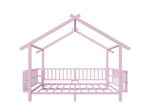 Lit cabane 140x200 cm MAISONORA   coloris rose