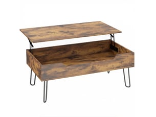 Table basse rectangulaire coloris bois foncé <strong>BEAOK</strong> <strong></strong> - 50 cmx95 cm