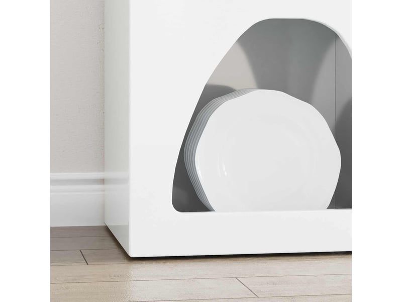 Buffet - bahut - meuble de rangement elst blanc brillant 40 x 35 x 100.5 cm bois d'ingénierie - Conforama E