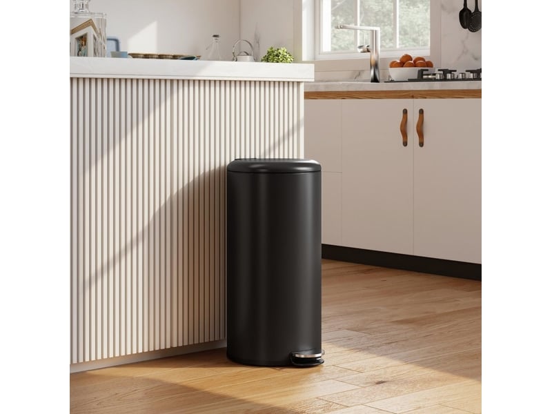  Poubelle à pédale 30 l avec couvercle à fermeture douce et bac intérieur 36 x 30 x 63,5 cm cravdom  - Conforama B