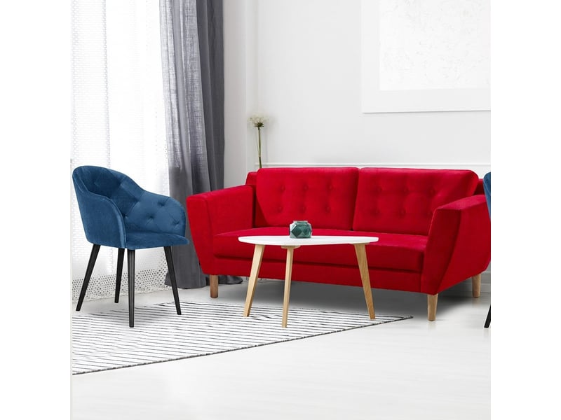  Canapé 3 places gibus tissu rouge Gibus - Conforama B