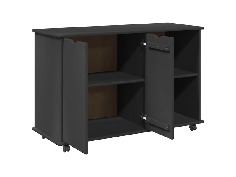  Caisson roulant de bureau gris 100 x 39 x 65,5 cm bois de pin massif  - Conforama D