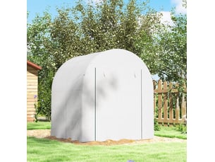Serre de jardin portable 180x180x200 cm – blanche – structure en acier et couverture plastique double