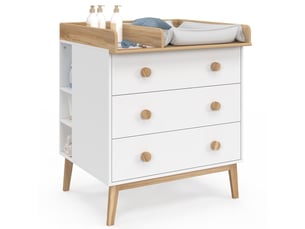 Commode 3 tiroir(s) <strong>ID MARKET</strong> <strong></strong> coloris blanc largeur 72 cm