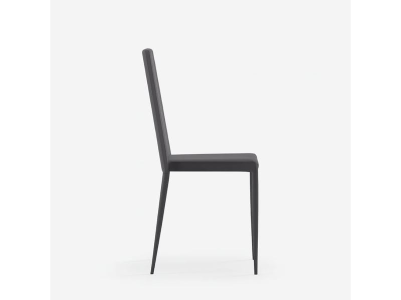  Lot de 4 chaises de salle à manger empilables en similicuir arianna - gris clair  - Conforama D