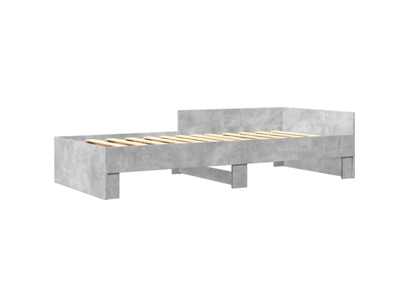  Lit simple- lit adulte -  cadre de lit sans matelas gris béton 100x200 cm bois ingénierie  - Conforama B