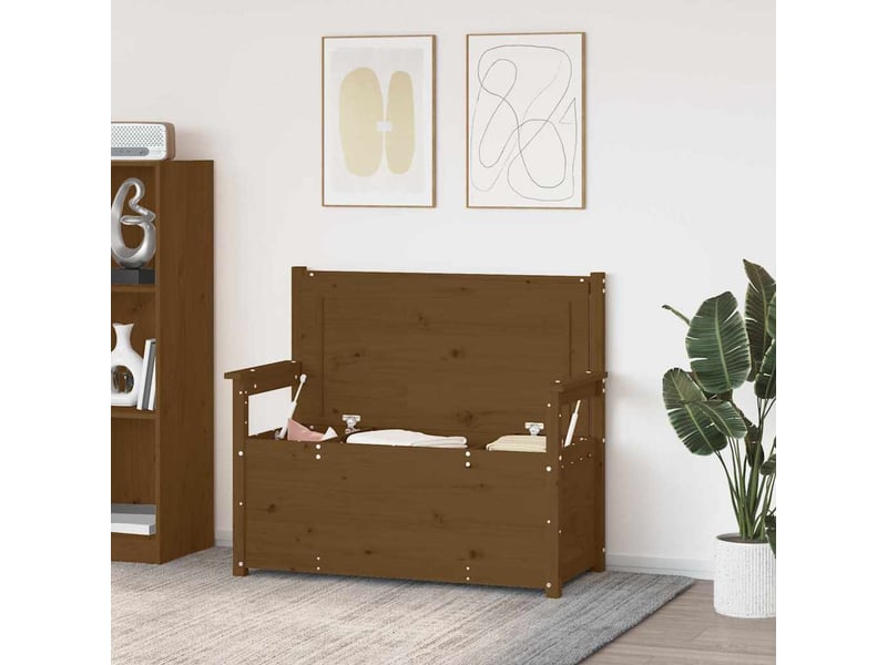  Banc d'entrée, banc d'intérieur marron miel 112,5x51,5x96,5 cm bois de pin massif  - Conforama C
