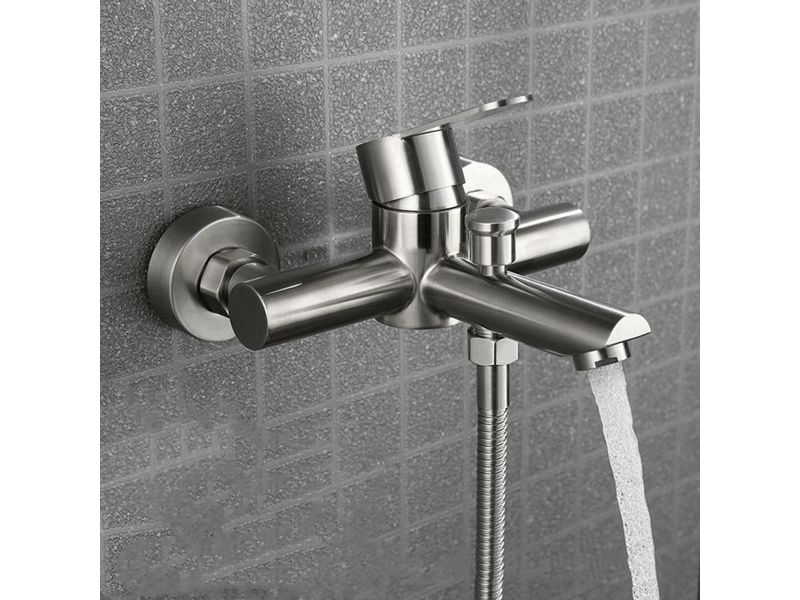  Robinet mitigeur mural sus 304 en acier inoxydable à haut débit pour salle de bain, deux becs, poignée  - Conforama B