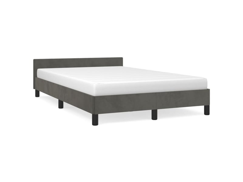 Lit double- lit adulte -  cadre de lit sans matelas gris foncé 120x190 cm velours  - Conforama A