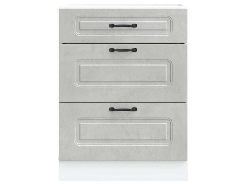 Meuble de rangement, armoire de cuisine kalmar gris béton bois d'ingénierie shl1223 - Conforama D