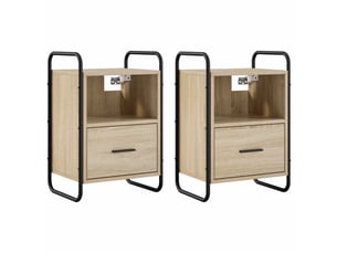 Vidaxl chevet suspendu 2 tiroirs chêne sonoma mural meuble rangement 40x30x60cm salon chambre