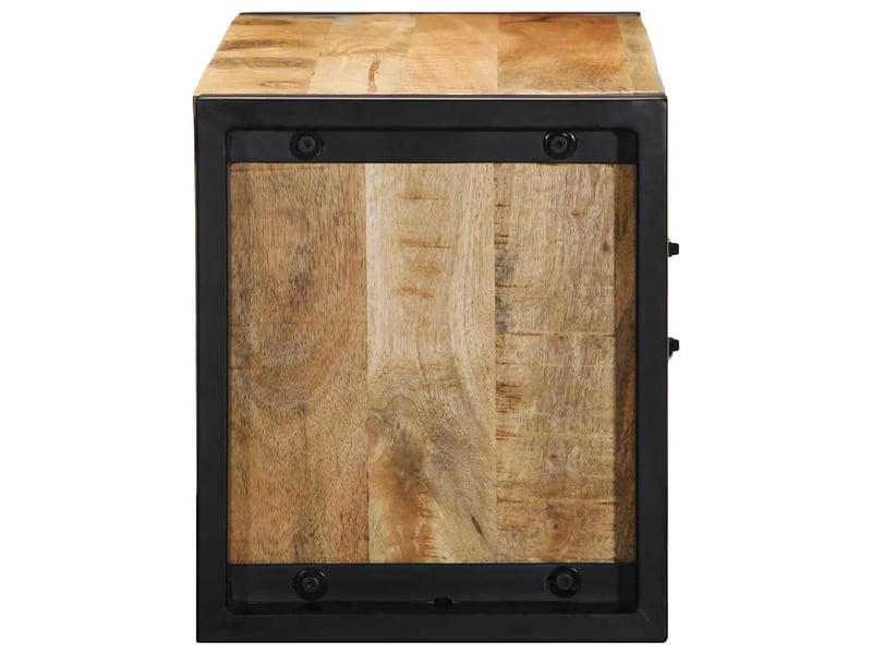  Meuble tv - banc tv - meuble de rangement 80x30x35 cm bois massif de manguier brut  - Conforama D
