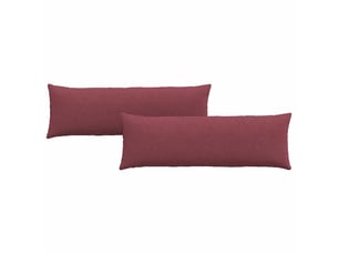 Lot de 2 coussins de canapé, coussins décoratifs tissu bordeaux 120 x 40 cm cf58794