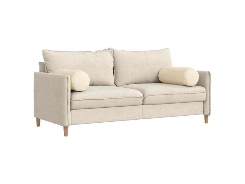  Lot de 2 coussins d'accent, coussins décoratifs, coussins lombaires crème ø 25 x 70 cm cf56726  - Conforama C