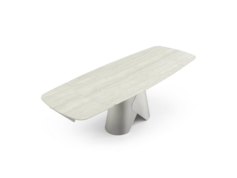  Table à manger extensible en céramique travertin travertin lace TE13TRAST - Conforama C