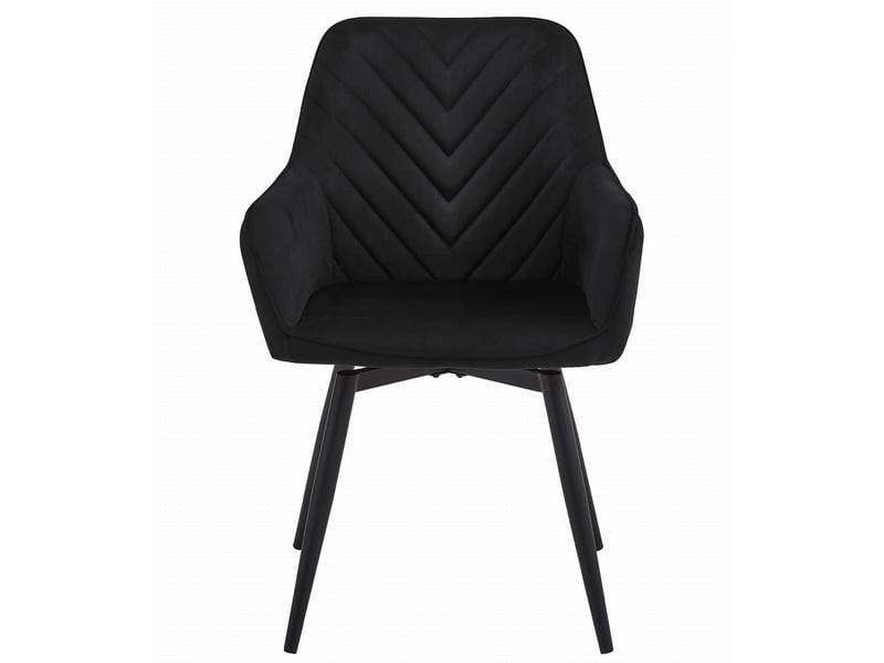  Chaise pivotante nana360 en velours noir avec pieds en métal  - Conforama C