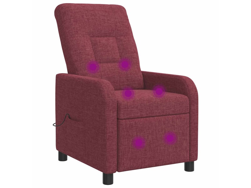  Vidaxl fauteuil de massage inclinable bordeaux tissu  - Conforama A