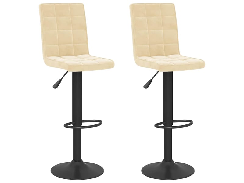  Lot de 2 tabouret de bar, chaise de bar crème velours shl25752  - Conforama A