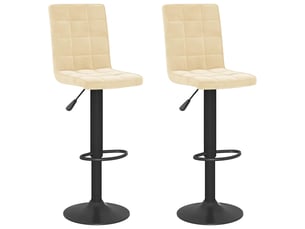 Lot de 2 tabouret de bar, chaise de bar crème velours shl25752