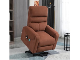 Fauteuil relax électrique  <strong>BEAOK</strong> Polyester marron