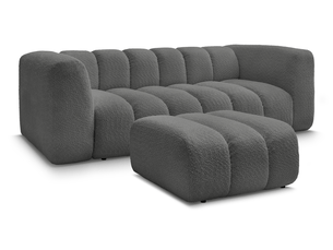 Canapé droit fixe BOBOCHIC TALIA 3 places Tissu gris