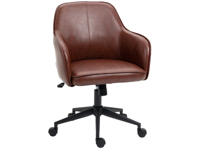  Chaise de bureau réglable en hauteur et pivotante, 58,5 cm x 62 cm x 91 cm, marron  - Conforama A