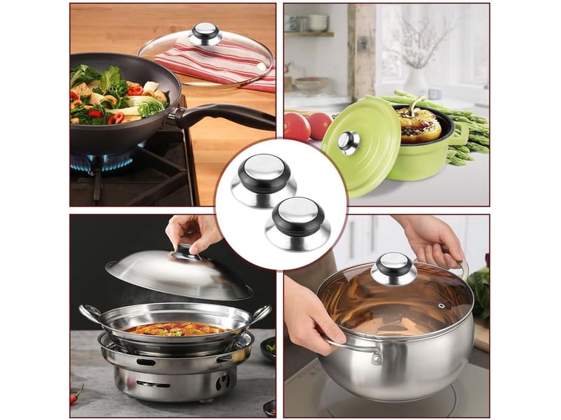  10 pièces bouton de couvercle, poignée de couvercle de pot, acier inoxydable poignée casserole, couvercles de cuisine universelle pour casseroles none - Conforama B