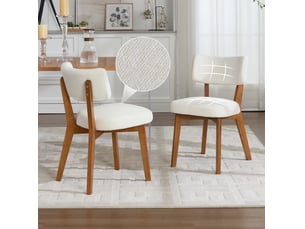 Chaise de salle à manger 54,5 x 47 x 77 cm – beige – lot de 2 – assise rembourrée en tissu