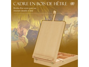 Chevalet de table en bois pour toile jusqu'à 61 cm bois de hêtre planche à dessin bois pliante naturel