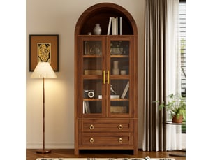 Buffet 2 porte(s)  2 tiroir(s) <strong>HAVRYA</strong> <strong></strong> - 76 cm coloris marron 