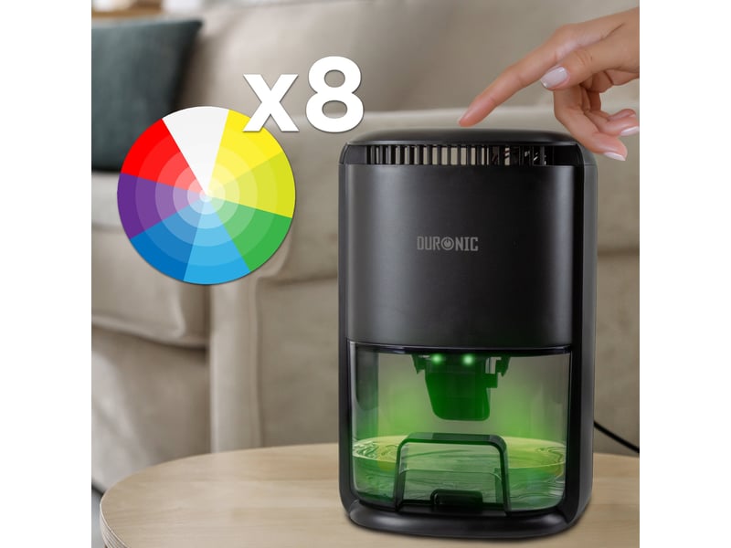  Duronic dh07 bk déshumidificateur 22,5w jusqu'à 200 ml d'eau par jour réservoir d'1 litre compact et silencieux idéal pour petits espaces  - Conforama E