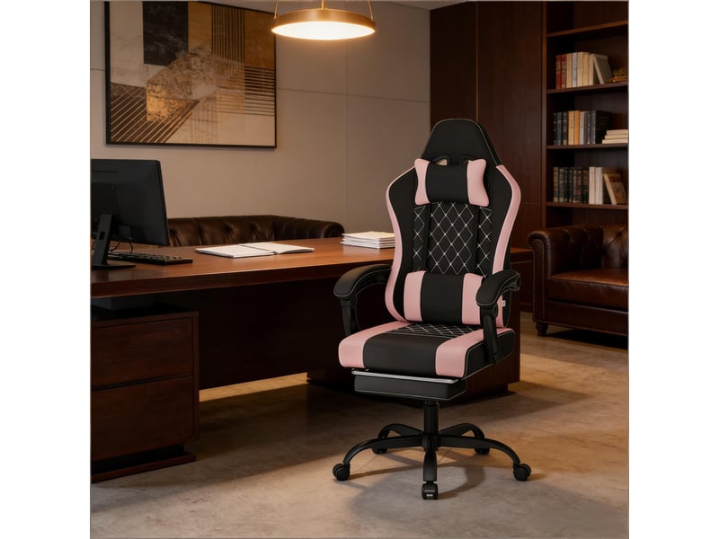  Chaise de bureau ergonomique pivotante avec massage, fauteuil gaming confortable  - Conforama B