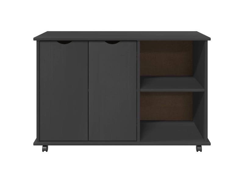  Caisson roulant de bureau gris 100 x 39 x 65,5 cm bois de pin massif  - Conforama E