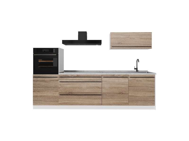  Vicco cuisine, sonomablanc, 280cm plan de travail marbre  - Conforama A