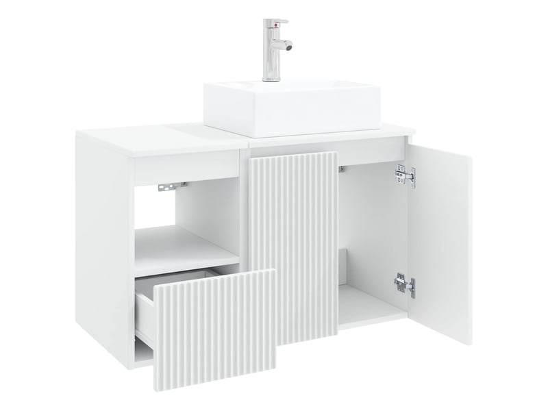  Ensemble de mobilier de salle de bain 2 pc blanc cf63990  - Conforama D