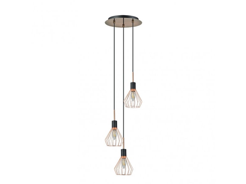  Fabrilamp san petersburgo, suspension, moderne, 3 x e14, noircuivré, 50-150 x 30 x 30 cm 153593073 - Conforama A