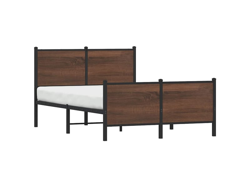  Lit double- lit adulte -  cadre de lit en métal sans matelas chêne marron 120x200 cm  - Conforama C