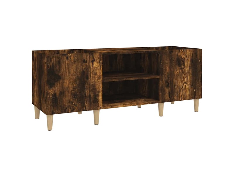  Armoire à disques, armoire de rangement chêne fumé 121x38x48 cm bois d'ingénierie  - Conforama A
