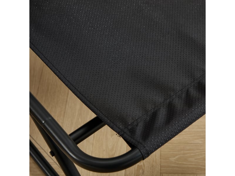 Chaise d'extérieur avec repose-pieds en velours côtelé gris et acier noir W2021P443581 - Conforama D