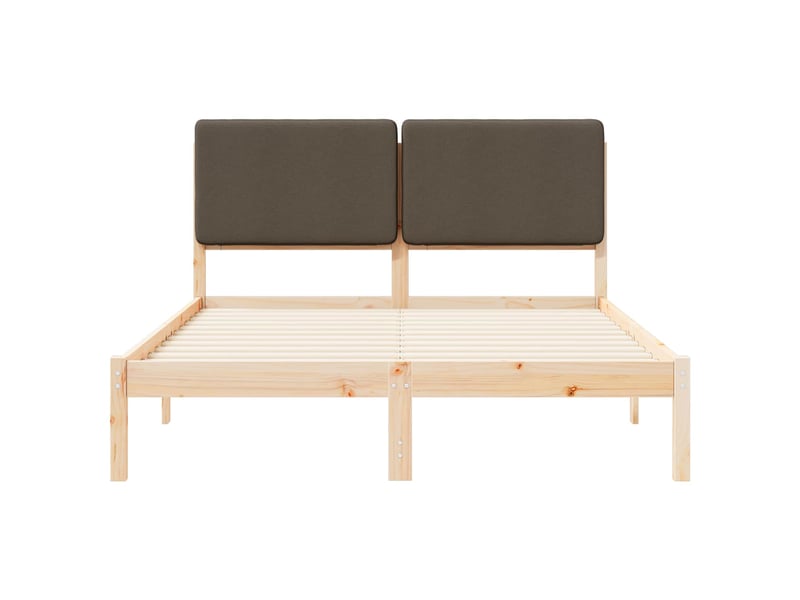  Lit double- lit adulte -  cadre de lit avec tête de lit rembourrée taupe 140 x 190 cm  - Conforama D