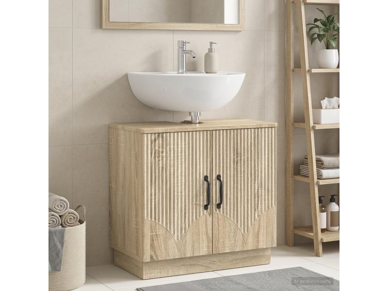  Meuble sous lavabo de salle de bain hoorn chêne sonoma cf64910  - Conforama B