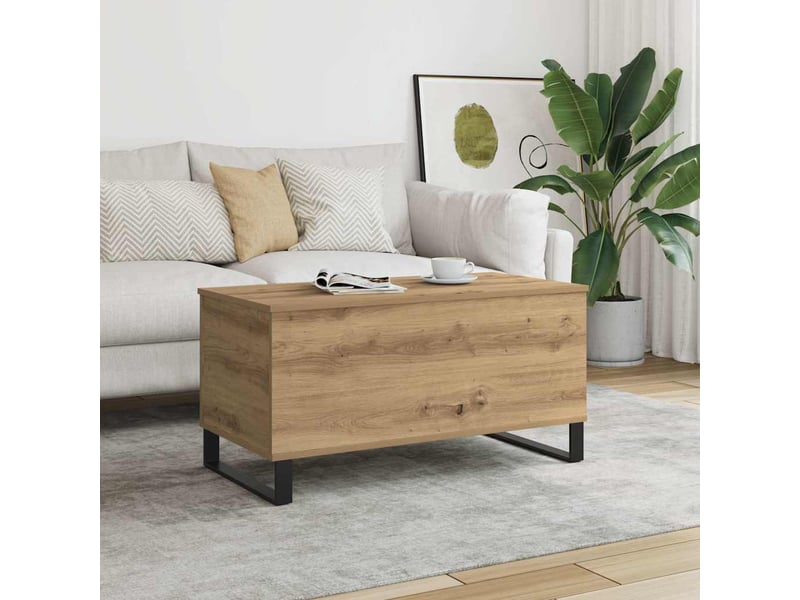  Table basse - table de salon - table à thé chêne artisanal 90x44,5x45 cm bois d'ingénierie  - Conforama B