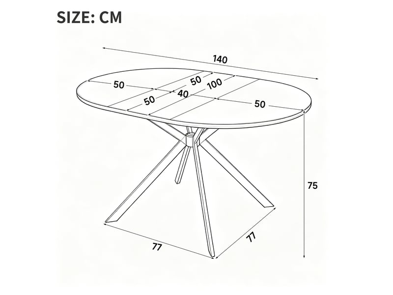  Table extensible rondeovale 100–140 × 100 cm, bois naturel et pieds métal Fay Lum - Conforama C