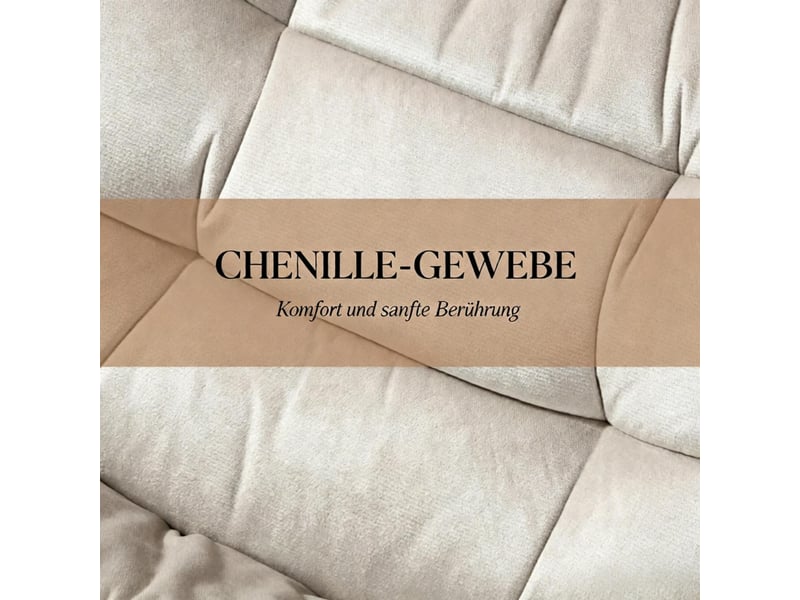  Fauteuil pivotant en tissu chenille coloris crème T5828P574857 - Conforama E