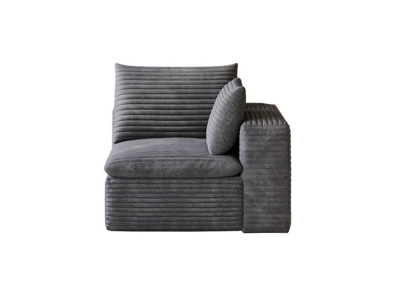 Canapé modulable en mousse sans cadre tissu en coton doux gris foncé - Conforama A