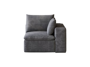 Canapé modulable en mousse sans cadre tissu en coton doux gris foncé