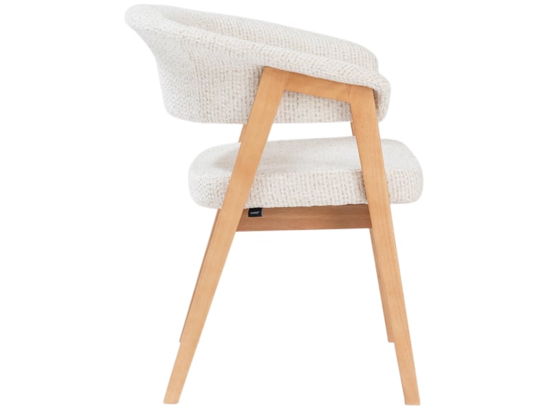  Selsey nux - chaise de salle à manger en bois avec accoudoirs - 61 cm - chenille beige clair avec pieds chêne naturel Nux - Conforama D