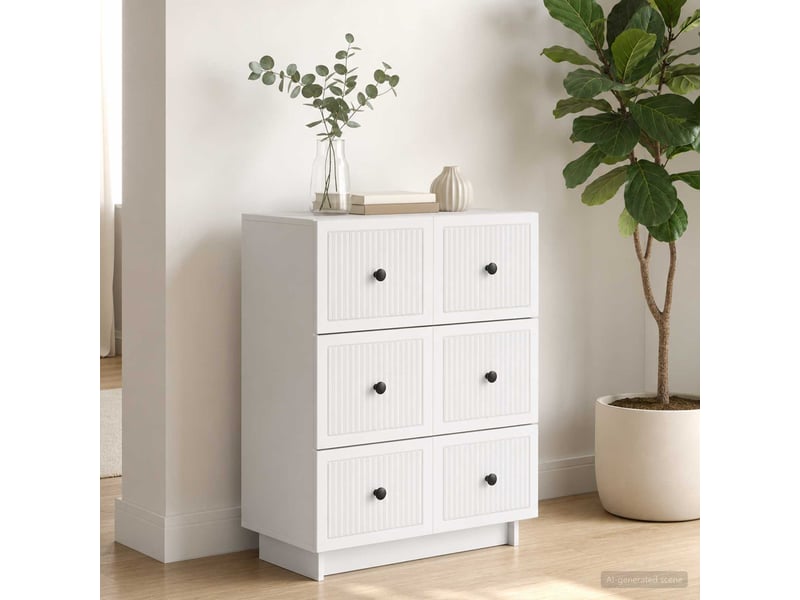  Armoire à tiroirs, rangement bureau blanc 66 x 34,5 x 90 cm bois d'ingénierie shl7802  - Conforama B